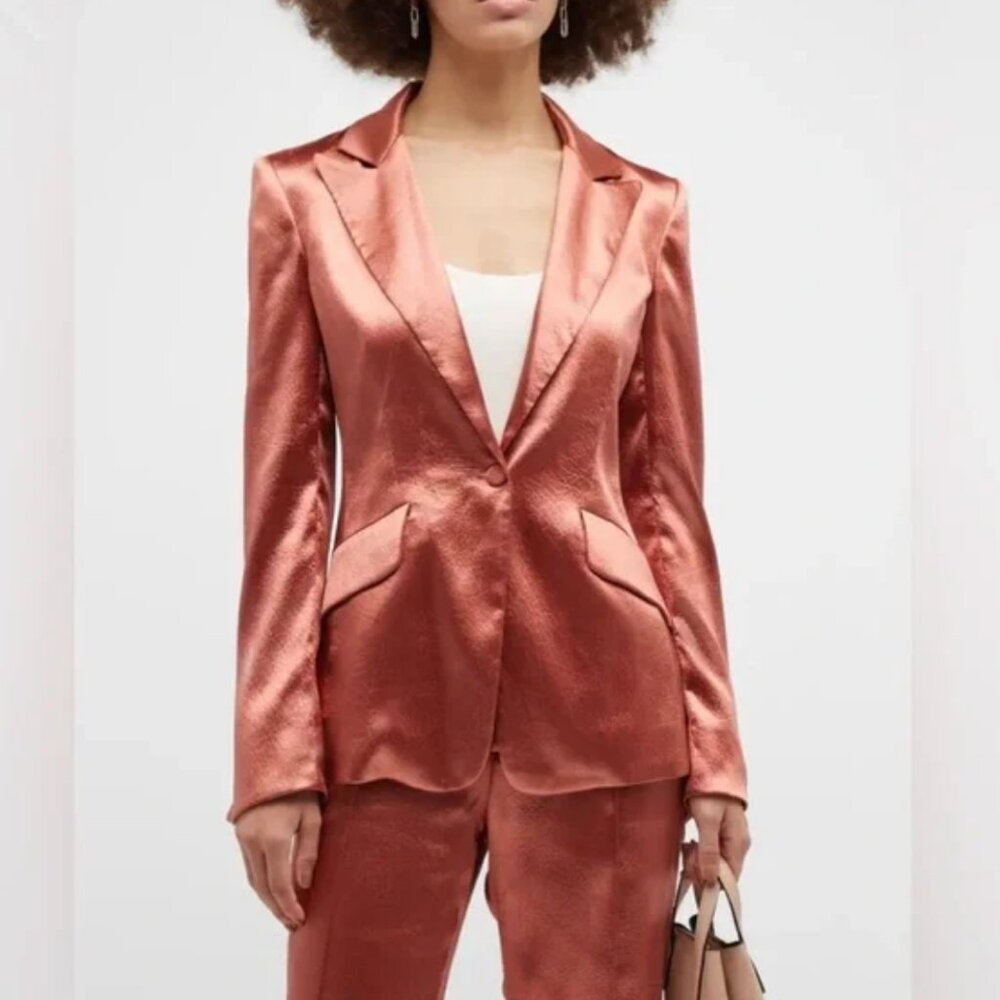 Cinq A Sept Pantsuit | Shimmer Rust | Copper | Size 4 Jacket And Size 8 Pants